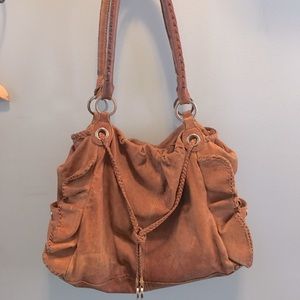 Tan boho leather bag